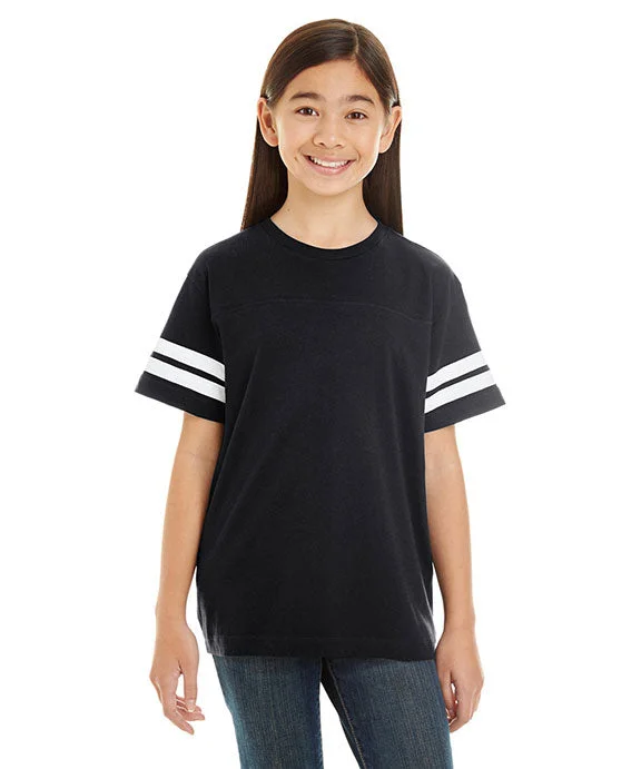 Fashion Concept 6137 - LAT Youth Football Fine Jersey T-Shirt | Black/White