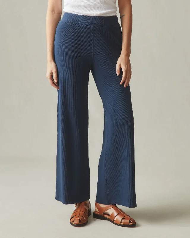 Cozy Dress Rib Wide Leg Pant - Spellbound