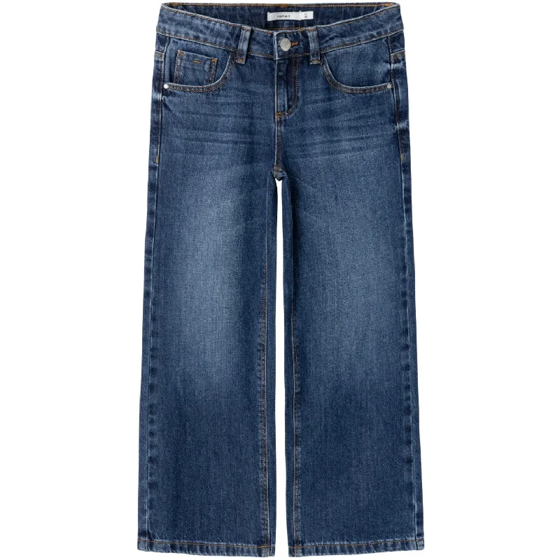 Sports Functional Style Name It Dark Blue Denim Rose Wide Jeans Noos