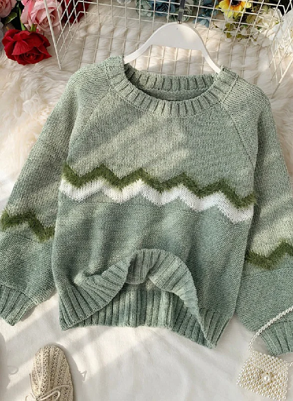 Relaxed And Casual Sweater round neck long-sleeved sweater  136