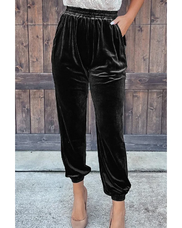 Fashionable In The Times Azura Exchange Luxurious Velvet Jogger Pants - XL