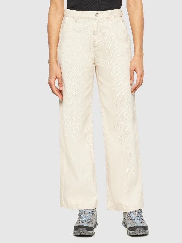 Street Personality Style POSEY wide mid-rise twill pant - GOTS/Vegan - Egret