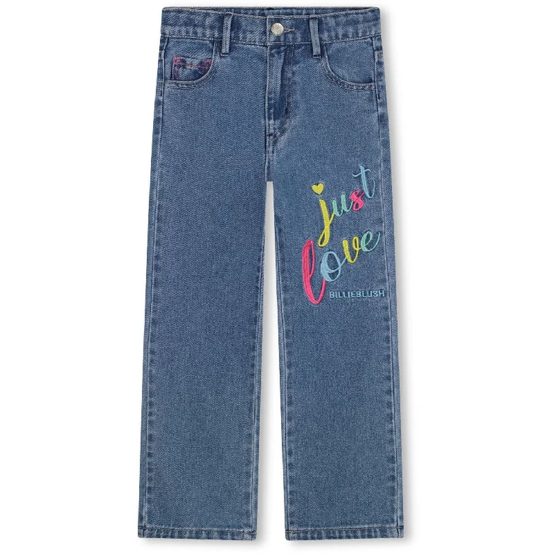 Relaxed Wear Billieblush Double Stone+Brossage Denim Trousers