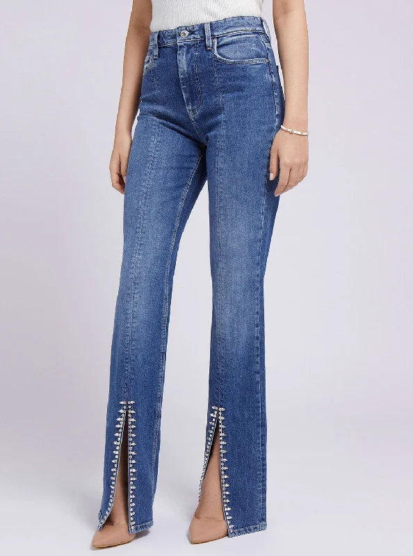 Comfortable Tops Eco High-Rise 80s Straight Split Denim Jeans In Enlinghtment Wash