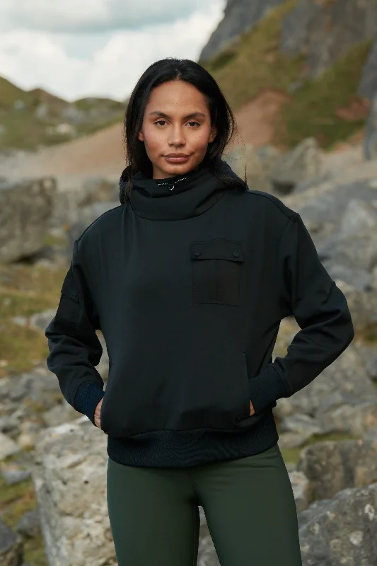 Relaxed Fit Go Explore Hoodie  - Black