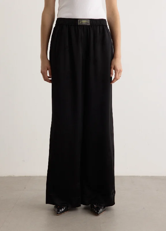 Exquisite Details Fluid Satin Jacquard Elasticated Pants
