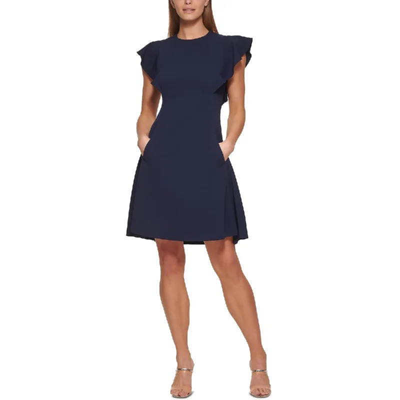 Cute Design DKNY Womens Petites 119 Flutter Sleeve Seamed Cocktail And Party Dress