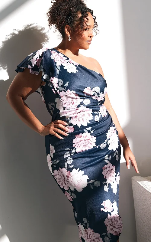 Stylish Ease Jace Midi Dress - Navy Floral
