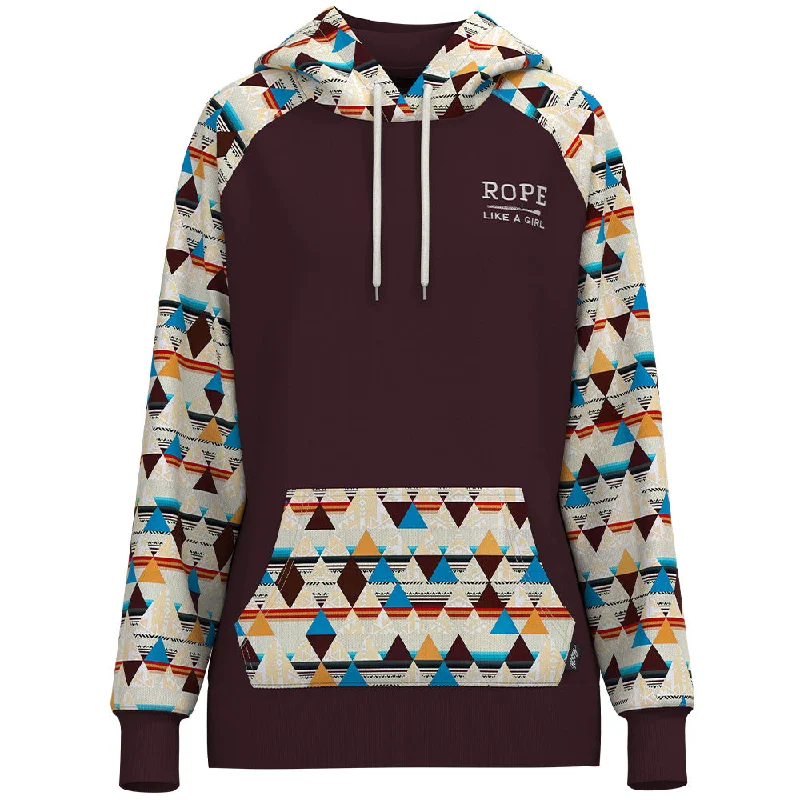 Soft Style "Rope Like A Girl" Maroon/Aztec Hoody