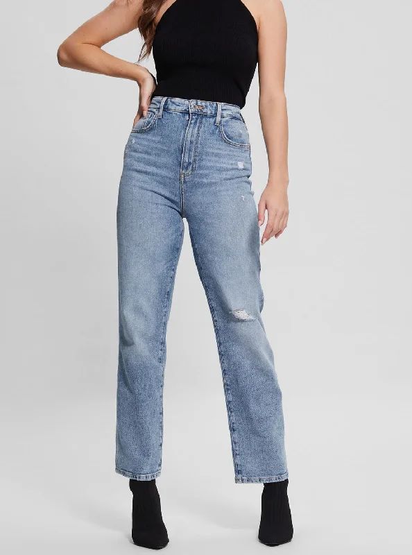 Relaxed Chic Eco High-Rise Melrose Wide Leg Denim Jeans In Target Blue Wash