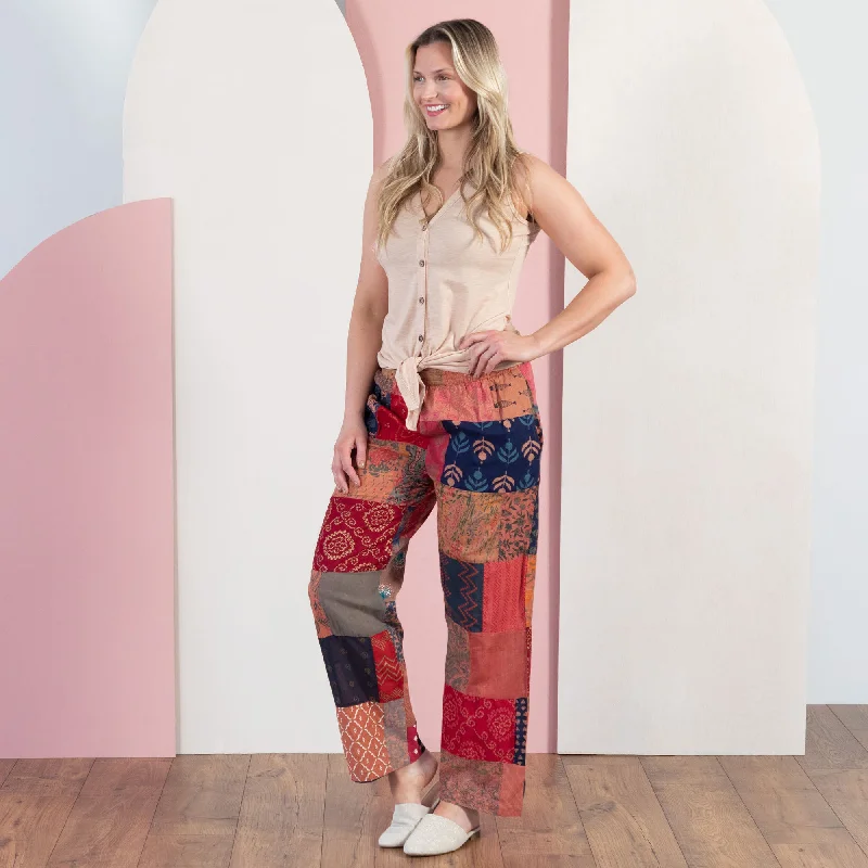 Urban Chic Wide-Leg Patchwork Pants