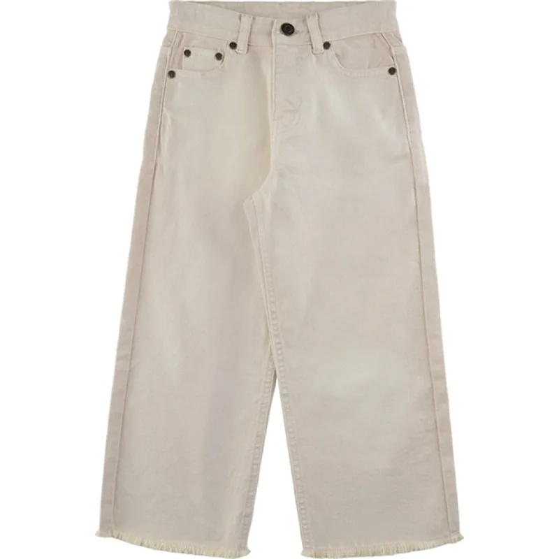 French Style THE NEW White Swan Favela Wide Cropped Jeans