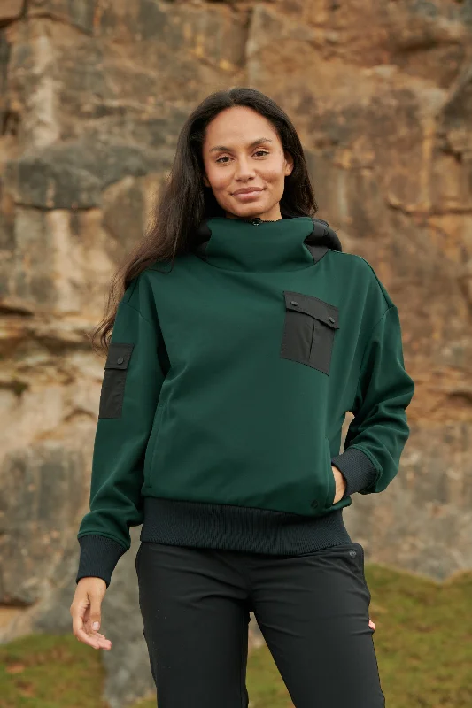 Fashionable and casual Go Explore Hoodie  - Forest Green