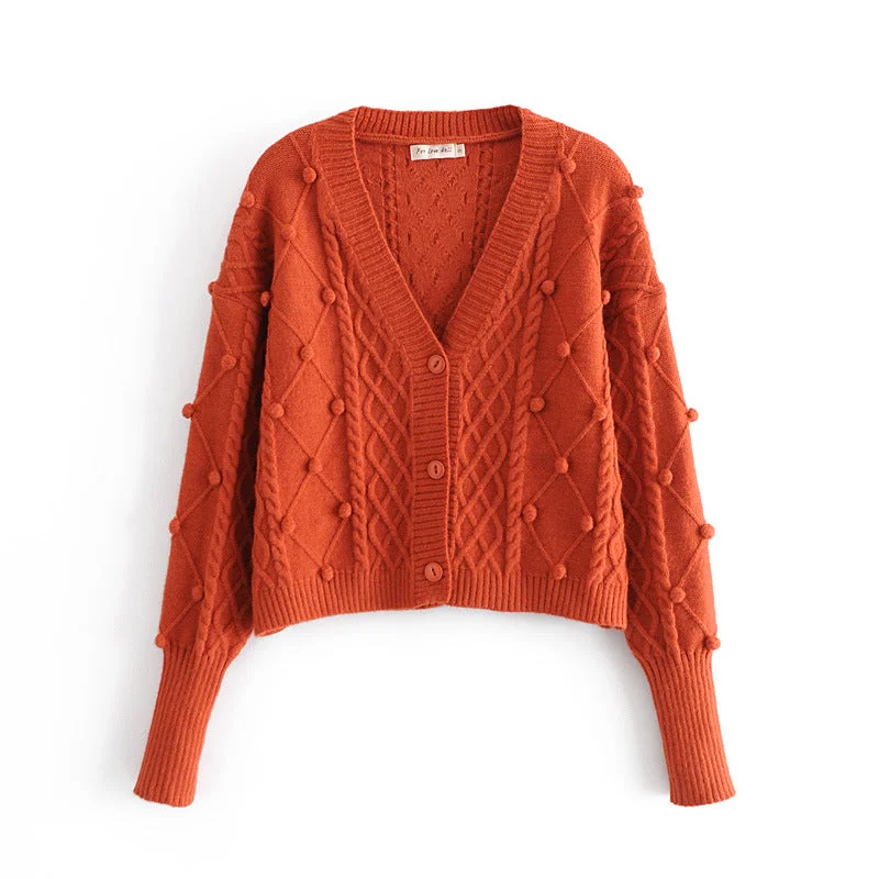 Comfortable Looks The new fashion style of spring v-neck short board cardigan sweater  1348