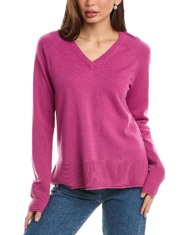 Sports And Leisure Forte Cashmere Raglan V-Neck Cashmere Sweater