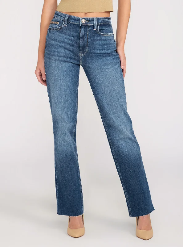 Sports Tights High-Rise Straight Leg 80s Denim Jeans In Etosha Wash