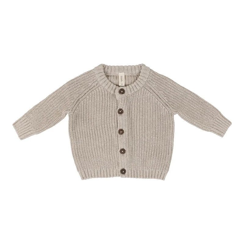 Relaxed Dresses LILETTE  BY LIL LEGS  BY LIL LEGS NATURAL TAUPE CHUNKY KNIT CARDIGAN