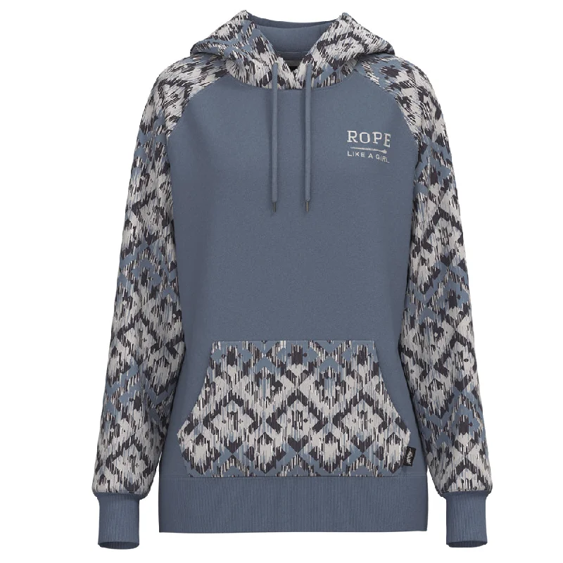 Boutique style "Rope Like A Girl" Blue/White Hoody