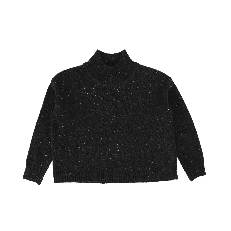 Cool Breeze At Night ONE CHILD BLACK SPECKLED SWEATER [Final Sale]