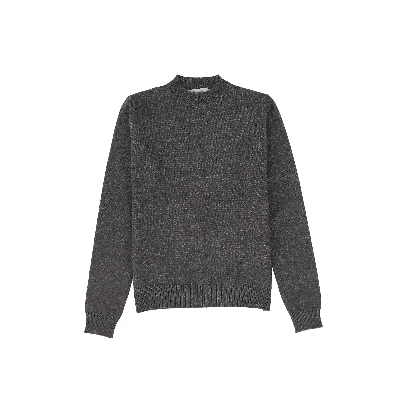 Easy Fashion BACE COLLECTION CHARCOAL KNIT SWEATER [FINAL SALE]