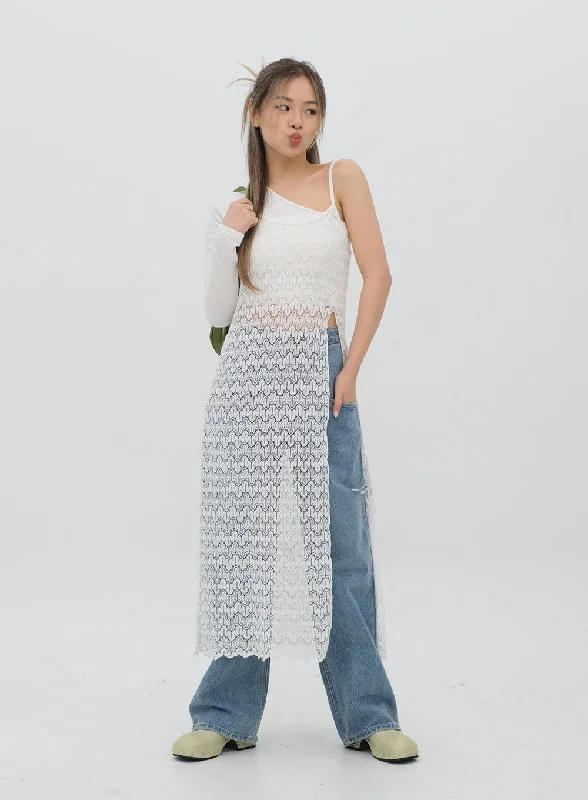 Sweet Style Torn Wide Leg Jeans C1002