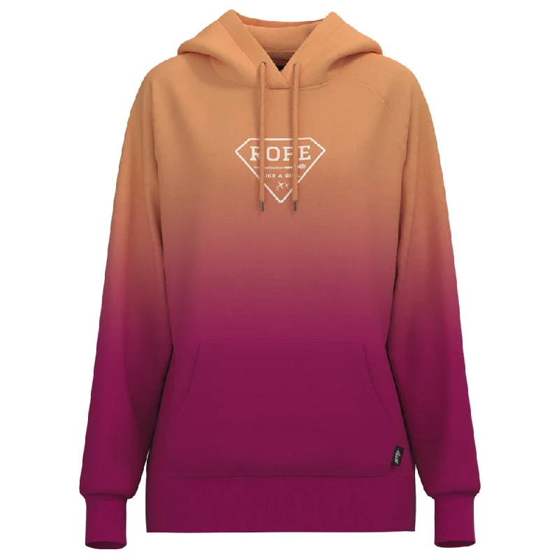 Alice style "Rope Like A Girl" Pink Ombre w/White Logo Hoody