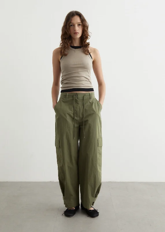 Round neck design Harpa Barrel Leg Cargo Pants