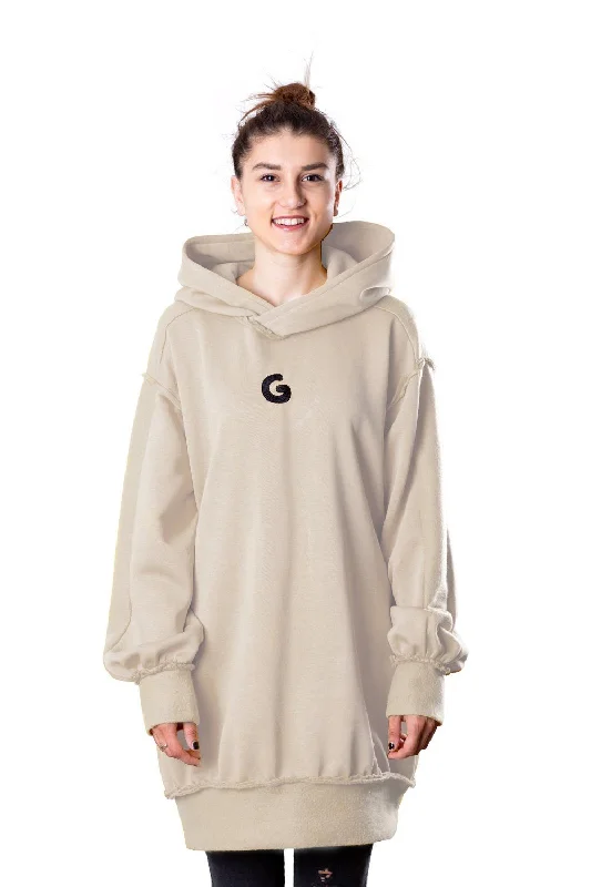 Floral Prints TheG Fresh Oversize Hoody Woman // wheat