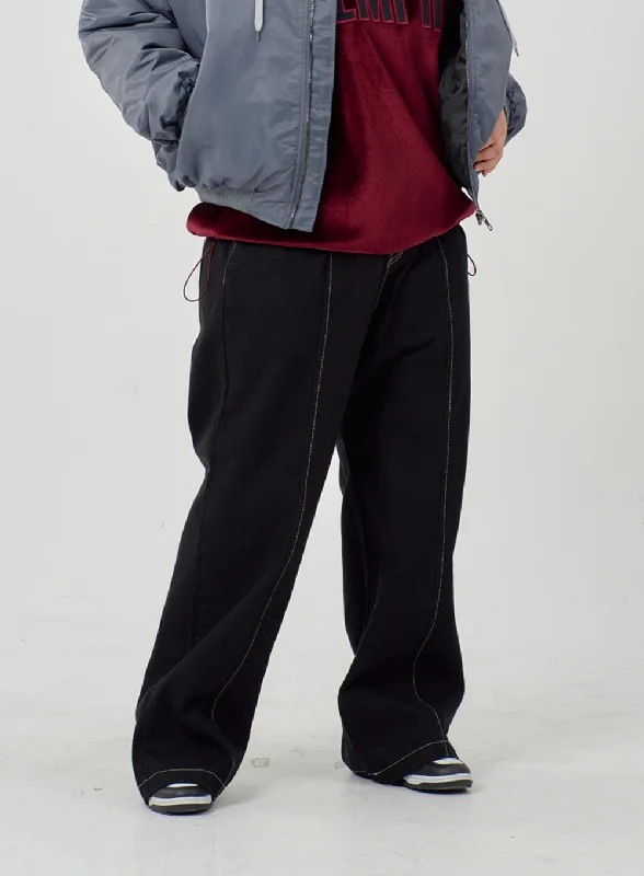 Quality Tailoring Plus Front Stripe Detail Baggy Jeans ID20