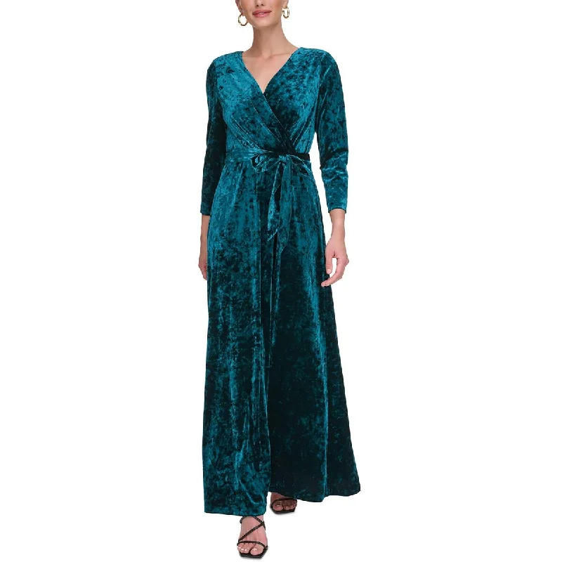 Trendy And Casual DKNY Womens    Belted Long Cocktail And Party Dress