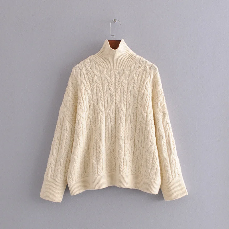 Urban Design Sense Women's turtleneck for autumn eight-strand knitwear  1370