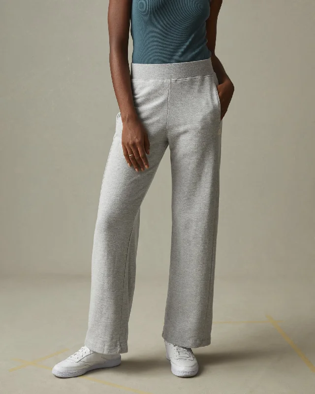 Lounge Chic French Terry Straight Sweatpant - Ash Heather