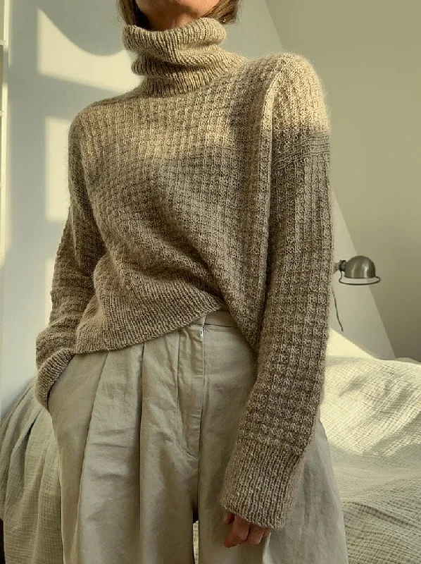 Elegant Comfort Waffle Loop Roll Neck sweater by Other Loops, No 16 + silk mohair yarn kit (ex pattern) Elegant Comfort Waffle Loop Roll Neck sweater by Other Loops, No 16 + silk mohair yarn kit (ex pattern)