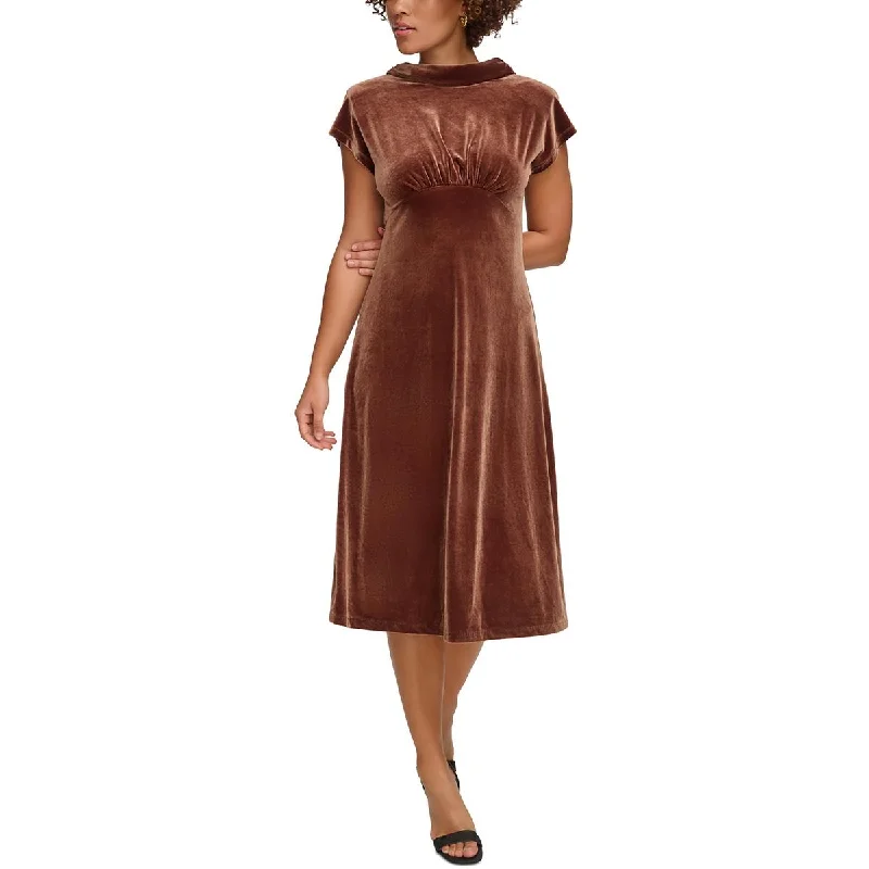 Basic Version Calvin Klein Womens Velvet Open Back Cocktail And Party Dress