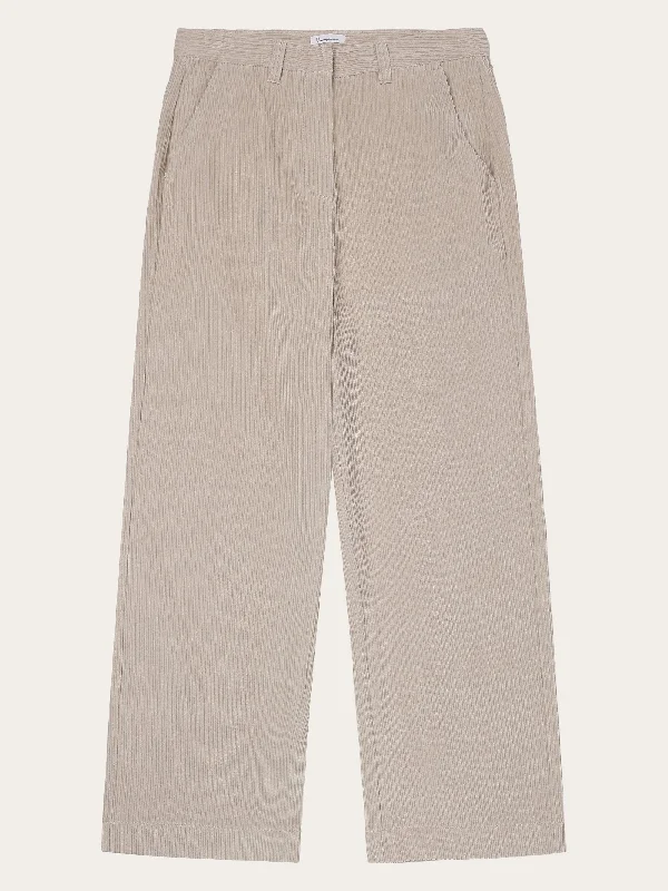 Versatile Comfort POSEY wide high-rise irregular corduroy pant - GOTS/Vegan - Light feather gray