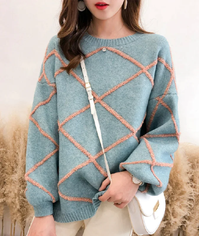 Youthful Cute round neck sweater long sleeve sweater  131
