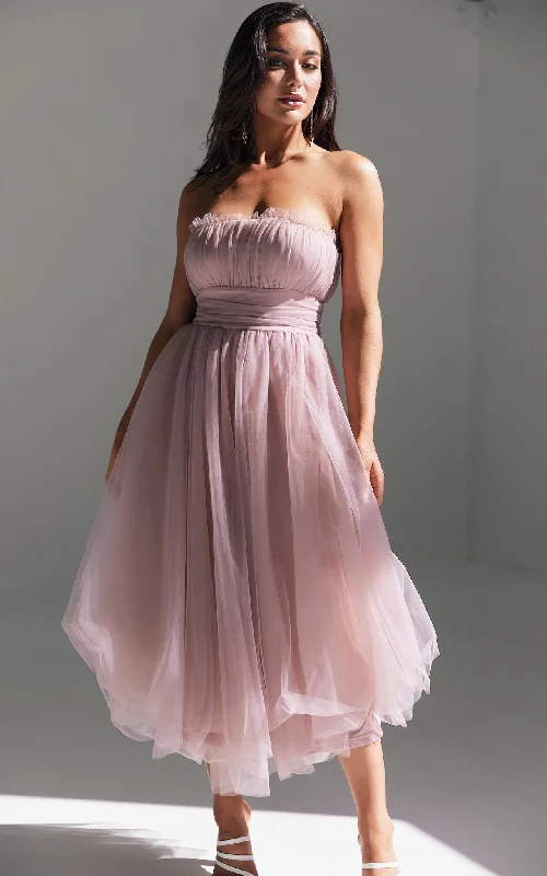 Minimal Style Fiona Midi Dress - Blush