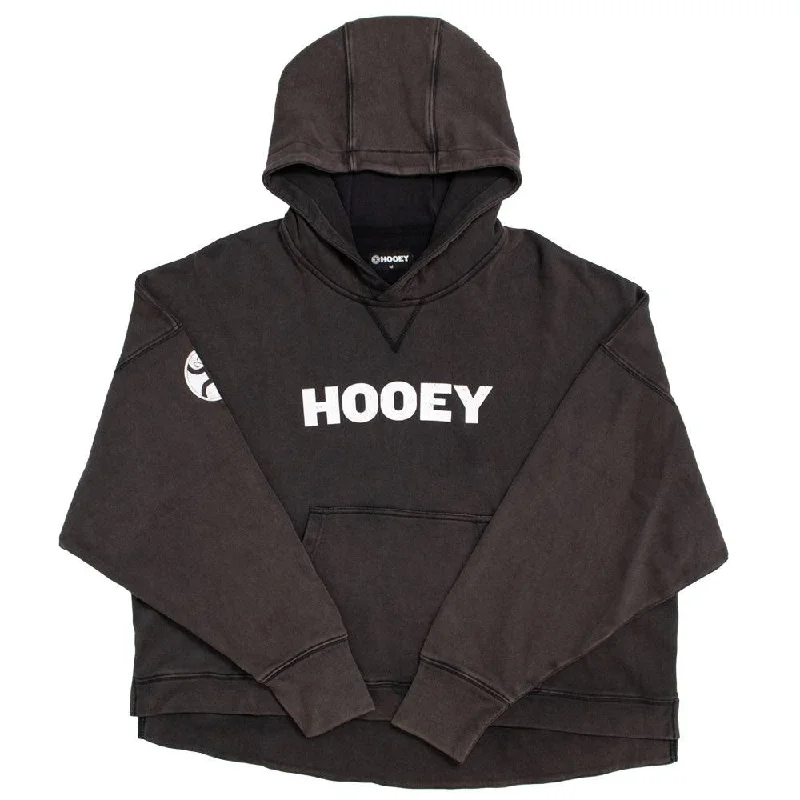 Loose Fit "Roomy" Black w/ White Logo Hoody