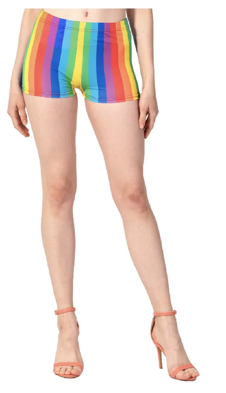 Fresh And Simple Womens RAINBOW SHORTS Hot LGBT Gay Lesbian Gay Pride Parade Pants