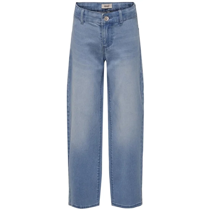 Personalized Design Kids ONLY Light Blue Denim Sylvie Clean Wide Leg Denim Jeans Noos