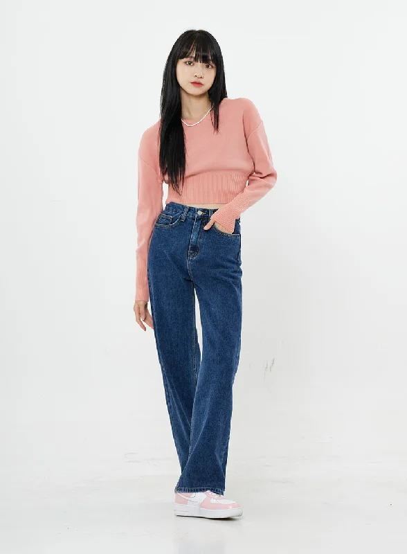Comfortable Jackets Basic Long Denim Pants BS28