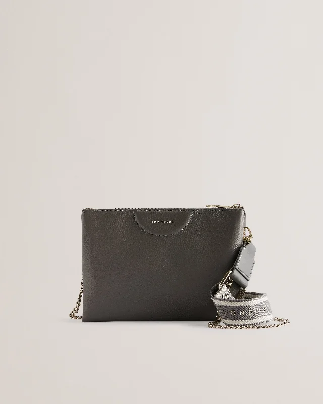 Retro Stripes Esille Webbing Crossbody Bag Mid-Grey