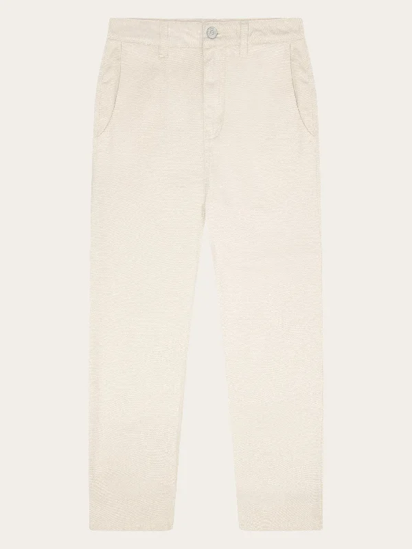 High-quality fabrics CALLA tapered mid-rise twill workwear pants - GOTS/Vegan - Egret High-quality fabrics CALLA tapered mid-rise twill workwear pants - GOTS/Vegan - Egret