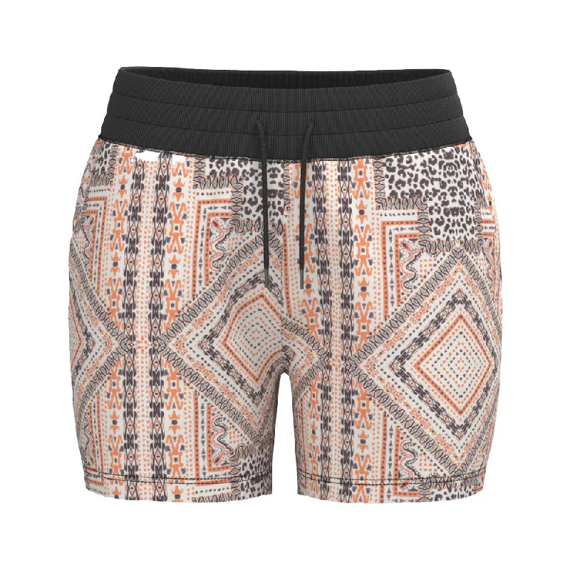 Low-key Luxury "Oasis" Shorts White w/Pink/Black Pattern
