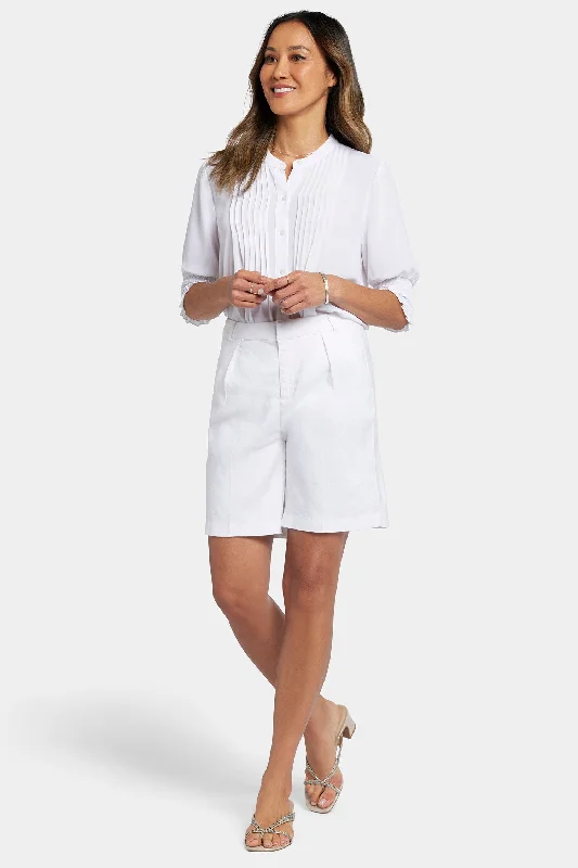 Casual Style Relaxed Shorts  - White