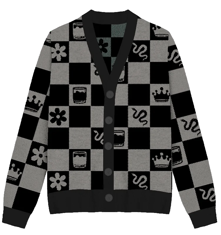 Street Charm Reputation Checkered Knit Cardigan