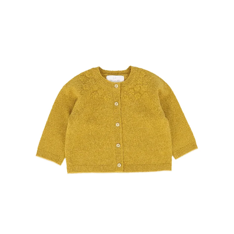 Exquisite workmanship CERA UNA VOLTA MUSTARD KNIT BUTTON CARDIGAN [FINAL SALE]