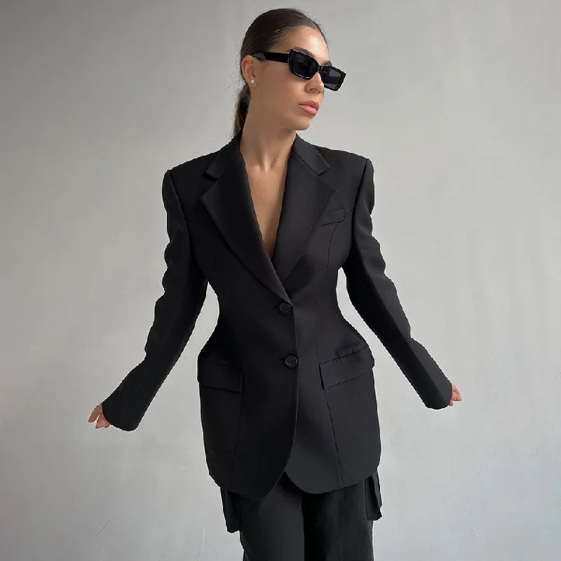 Modernism V-neck Waist-tight Suit Jacket