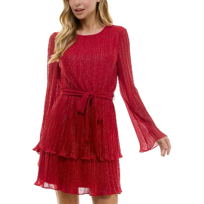 Chic Relaxation City Studio Womens Juniors Metallic Mini Cocktail And Party Dress