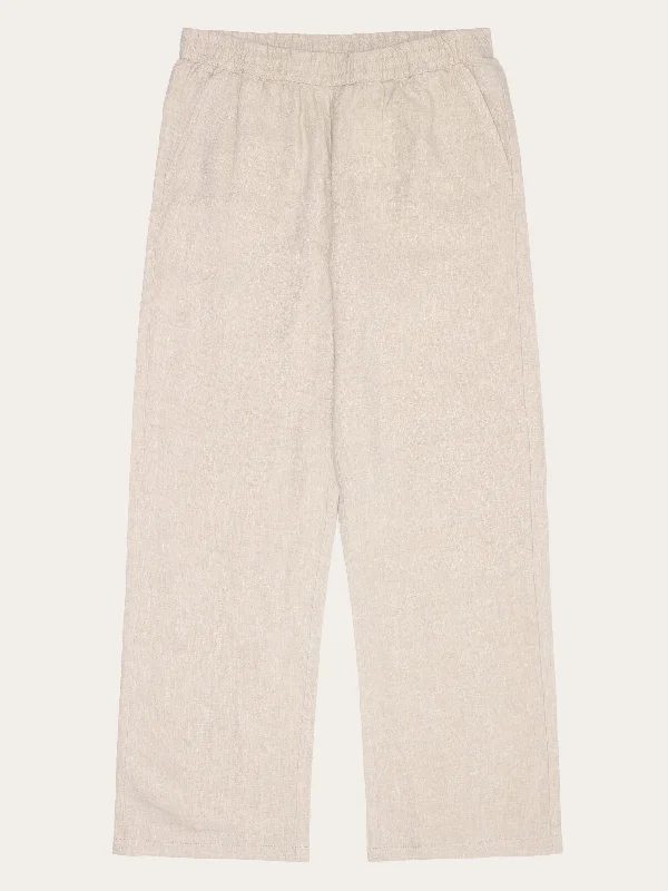 Perfect Tailoring POSEY wide mid-rise linen pants - GOTS/Vegan - Yarndyed - Light feather gray